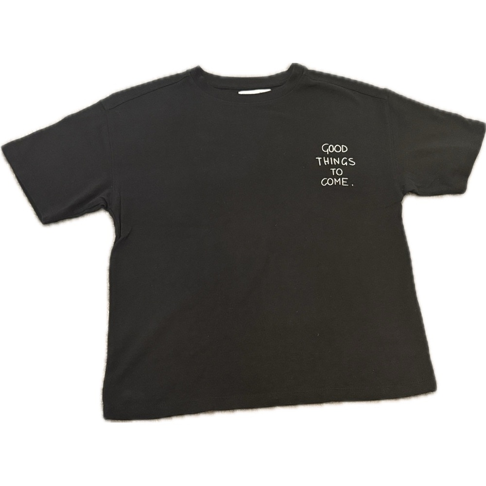 Zara Black Kids Tee with Inspiring Message size 9-10